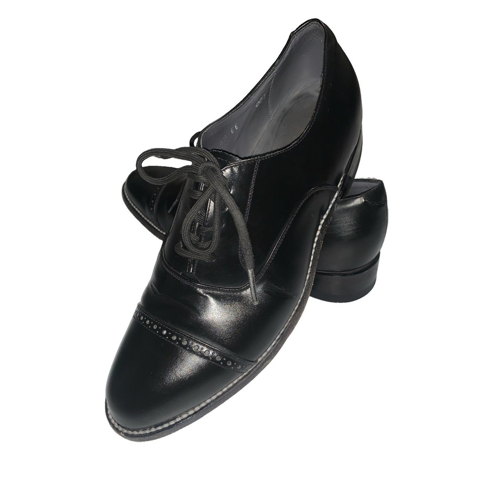 BALDWIN Oxford Mens 8EE Black Vintage Cap-Toe Leather Dress Shoes 23230 Classic
